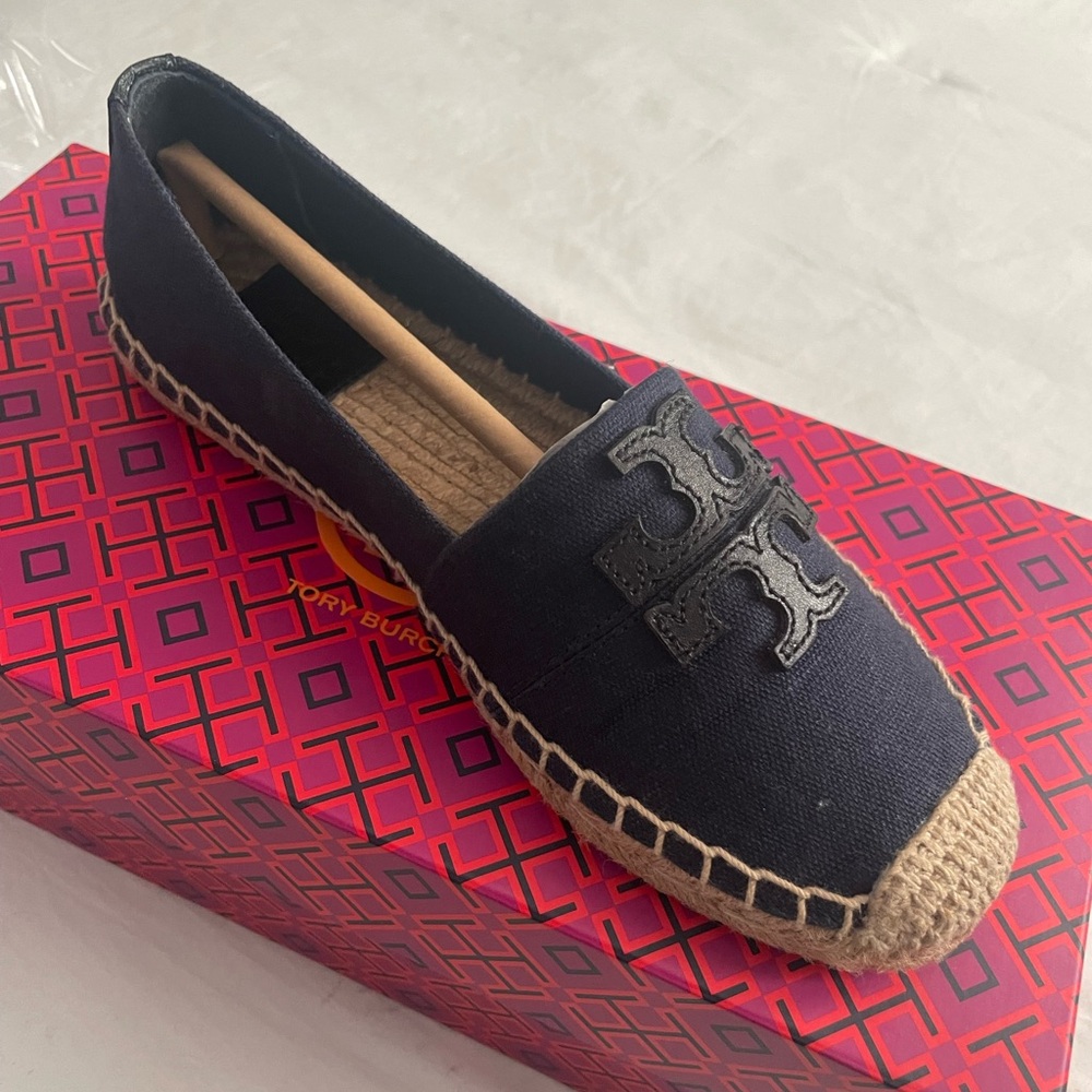 Tory Burch Weston Flat Espadrille in Navy Blue